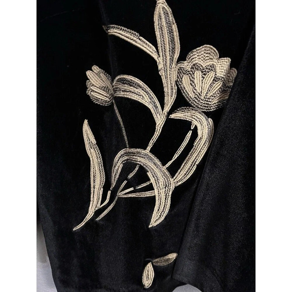 NWT Ming Wang Black Gold Embroidery Velvet Jacket 2X - Picture 6 of 9